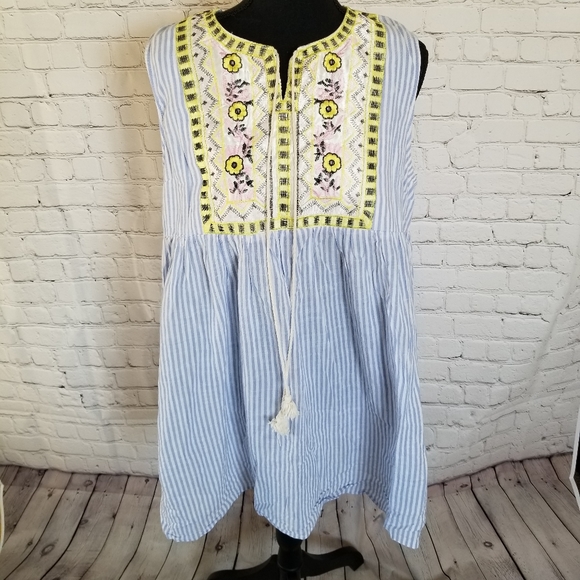 Hayden Tops - 3/$20 Hayden LA L tunic embroidered blue floral